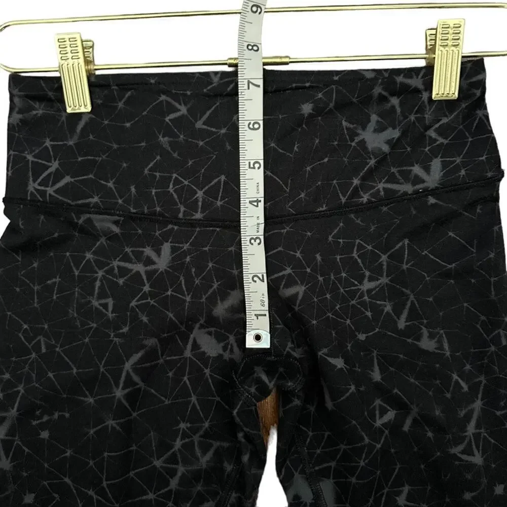 Lululemon Wunder Under Crop Star Crushed Coal Black Women's 4 Stretch‎ Gym Yoga